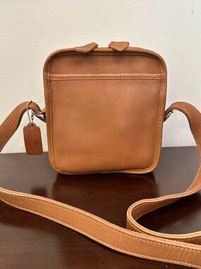 Leather Brown zip Camera Bag Shoulder Purse